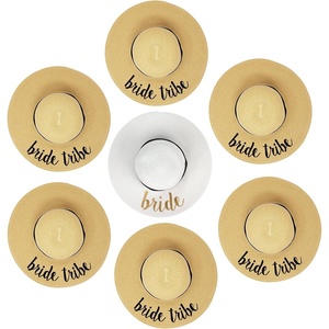 image:imageFunky Junque Bridal Straw Sun Hat Embroidered Bachelorette Party  Woven paper straw bridal hat with embroidered cursive sayings for beach outings bachelorette parties amp sunny days7 Pack 1 Bride WhiteGold  6 Bride Tribes
