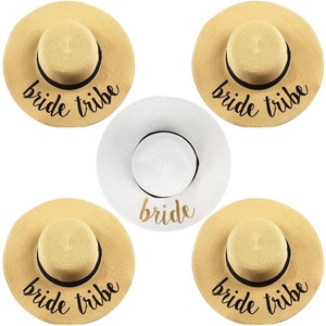 image:imageFunky Junque Bridal Straw Sun Hat Embroidered Bachelorette Party  Woven paper straw bridal hat with embroidered cursive sayings for beach outings bachelorette parties amp sunny days5 Pack 1 Bride WhiteGold  4 Bride Tribes