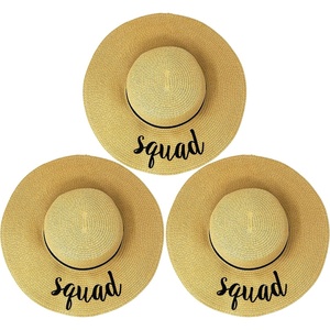 image:imageFunky Junque Bridal Straw Sun Hat Embroidered Bachelorette Party  Woven paper straw bridal hat with embroidered cursive sayings for beach outings bachelorette parties amp sunny days3 Pack Squad