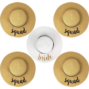 image:imageFunky Junque Bridal Straw Sun Hat Embroidered Bachelorette Party  Woven paper straw bridal hat with embroidered cursive sayings for beach outings bachelorette parties amp sunny days5 Pack 1 Bride WhiteGold  4 Squad