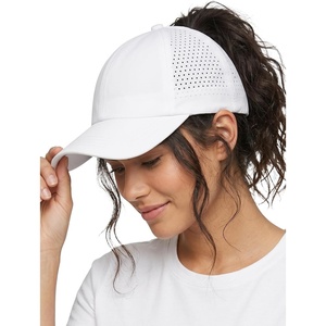 image:imageFunky Junque Criss Cross Ponytail Cap Messy Bun Distressed Baseball Hat  Ponytail messy bun baseball cap for women with crisscross elastic bands for beach gym gardening sporting events amp workLaser Cut White
