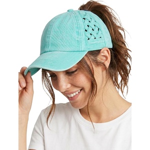 image:imageFunky Junque Criss Cross Ponytail Cap Messy Bun Distressed Baseball Hat  Ponytail messy bun baseball cap for women with crisscross elastic bands for beach gym gardening sporting events amp workBasketweave  Mint