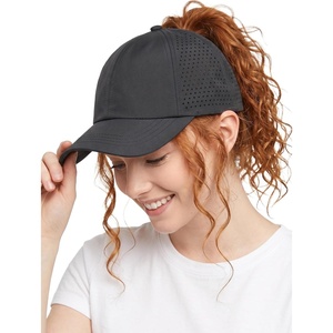 image:imageFunky Junque Criss Cross Ponytail Cap Messy Bun Distressed Baseball Hat  Ponytail messy bun baseball cap for women with crisscross elastic bands for beach gym gardening sporting events amp workLaser Cut Black