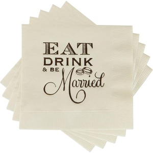 image:imageFunky Junque Disposable Decorative Celebration Saying  25 Mamacita Needs A Margarita WhiteGreen25 Eat Drink  Be Married BeigeBrown