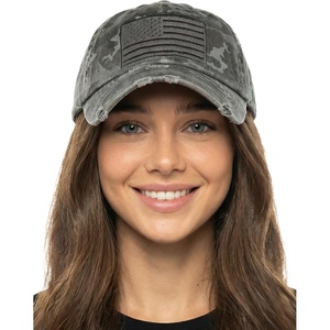 image:imageFunky Junque Distressed Baseball Cap Vintage Embroidered Dad Hat  Soft cotton distressed cap with vintage embroidery for music festivals road trips brunch amp weekend style1 American Flag  Black Camo