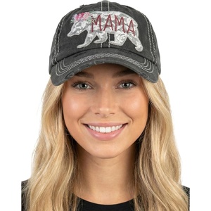 image:imageFunky Junque Distressed Baseball Cap Vintage Embroidered Dad Hat  Soft cotton distressed cap with vintage embroidery for music festivals road trips brunch amp weekend styleMama Bear Lace  Black