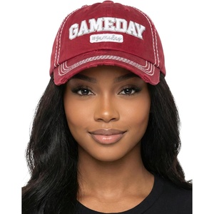 image:imageFunky Junque Distressed Baseball Cap Vintage Embroidered Dad Hat  Soft cotton distressed cap with vintage embroidery for music festivals road trips brunch amp weekend styleGame Day  ScarletWhite
