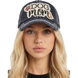 image:imageFunky Junque Distressed Baseball Cap Vintage Embroidered Dad Hat  Soft cotton distressed cap with vintage embroidery for music festivals road trips brunch amp weekend styleDog Mom  Black