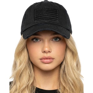image:imageFunky Junque Distressed Baseball Cap Vintage Embroidered Dad Hat  Soft cotton distressed cap with vintage embroidery for music festivals road trips brunch amp weekend styleAmerican Flag  Black