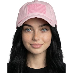image:imageFunky Junque Distressed Baseball Cap Vintage Embroidered Dad Hat  Soft cotton distressed cap with vintage embroidery for music festivals road trips brunch amp weekend styleAmerican Flag  Pink