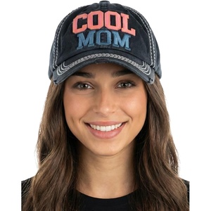 image:imageFunky Junque Distressed Baseball Cap Vintage Embroidered Dad Hat  Soft cotton distressed cap with vintage embroidery for music festivals road trips brunch amp weekend styleCool Mom  Black
