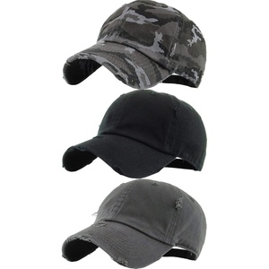 image:imageFunky Junque Distressed Cotton Dad Hat Low Profile Baseball Cap  Breathable 100 cotton dad hat with tuck amp slide metal buckle for everyday wear casual style amp allday comfort3 Pack  Black  Charcoal  Black Camo Distressed