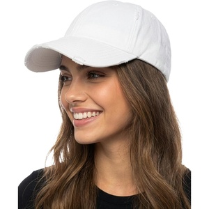 image:imageFunky Junque Distressed Cotton Dad Hat Low Profile Baseball Cap  Breathable 100 cotton dad hat with tuck amp slide metal buckle for everyday wear casual style amp allday comfortDistressed White