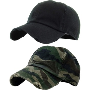 image:imageFunky Junque Distressed Cotton Dad Hat Low Profile Baseball Cap  Breathable 100 cotton dad hat with tuck amp slide metal buckle for everyday wear casual style amp allday comfort2 Pack  Black  Camo Green Distressed