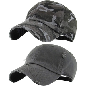 image:imageFunky Junque Distressed Cotton Dad Hat Low Profile Baseball Cap  Breathable 100 cotton dad hat with tuck amp slide metal buckle for everyday wear casual style amp allday comfort2 Pack  Charcoal  Camo Black Distressed