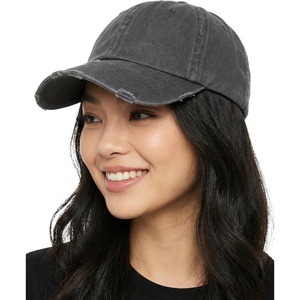 image:imageFunky Junque Distressed Cotton Dad Hat Low Profile Baseball Cap  Breathable 100 cotton dad hat with tuck amp slide metal buckle for everyday wear casual style amp allday comfortDistressed Dark Grey