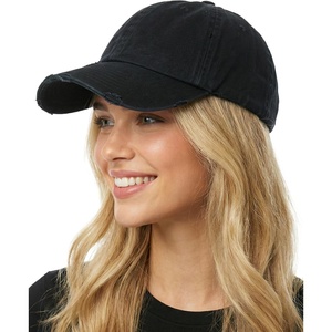 image:imageFunky Junque Distressed Cotton Dad Hat Low Profile Baseball Cap  Breathable 100 cotton dad hat with tuck amp slide metal buckle for everyday wear casual style amp allday comfortDistressed Black