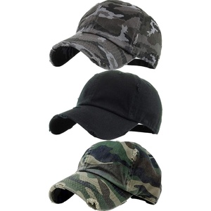 image:imageFunky Junque Distressed Cotton Dad Hat Low Profile Baseball Cap  Breathable 100 cotton dad hat with tuck amp slide metal buckle for everyday wear casual style amp allday comfort3 Pack  Black  Black Camo  Camo Distressed