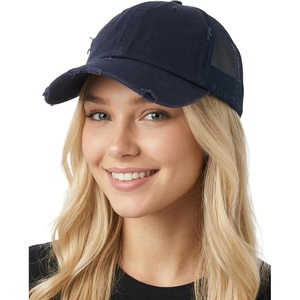 image:imageFunky Junque Distressed Mesh Low Profile Trucker Hat Snapback Cap  Distressed trucker with breathable mesh panels for rodeos country concerts ranch work festivals amp Western styleNavy