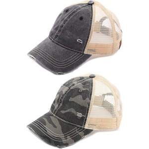 image:imageFunky Junque Distressed Mesh Low Profile Trucker Hat Snapback Cap  Distressed trucker with breathable mesh panels for rodeos country concerts ranch work festivals amp Western style2 Pack Black  Black Camo