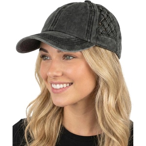 image:imageFunky Junque Distressed Washed Baseball Cap Vintage Cotton Dad Hat  Soft cotton dad hat with 6 panel eyelet design for the beach pool music festivals concerts amp barbecuesBasketweave Black