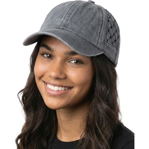 image:imageFunky Junque Distressed Washed Baseball Cap Vintage Cotton Dad Hat  Soft cotton dad hat with 6 panel eyelet design for the beach pool music festivals concerts amp barbecuesBasketweave Grey