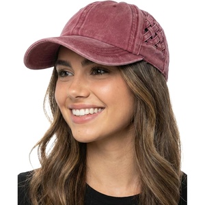 image:imageFunky Junque Distressed Washed Baseball Cap Vintage Cotton Dad Hat  Soft cotton dad hat with 6 panel eyelet design for the beach pool music festivals concerts amp barbecuesBasketweave Berry
