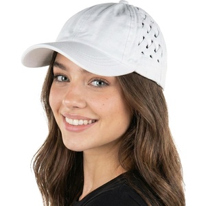 image:imageFunky Junque Distressed Washed Baseball Cap Vintage Cotton Dad Hat  Soft cotton dad hat with 6 panel eyelet design for the beach pool music festivals concerts amp barbecuesBasketweave White