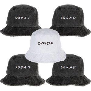 image:imageFunky Junque Embroidered Bridal Bucket Hat  Lightweight Cotton Bucket Hat with Sun Protection Beach Festival and Sun Reversible Bucket Hats for Women5 Pack 1 Bride  4 Squad