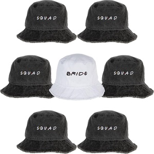 image:imageFunky Junque Embroidered Bridal Bucket Hat  Lightweight Cotton Bucket Hat with Sun Protection Beach Festival and Sun Reversible Bucket Hats for Women7 Pack 1 Bride  6 Squad