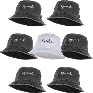 image:imageFunky Junque Embroidered Bridal Bucket Hat  Lightweight Cotton Bucket Hat with Sun Protection Beach Festival and Sun Reversible Bucket Hats for Women7 Pack 1 Bride  6 Squad