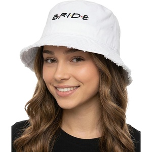 image:imageFunky Junque Embroidered Bridal Bucket Hat  Lightweight Cotton Bucket Hat with Sun Protection Beach Festival and Sun Reversible Bucket Hats for WomenBride  White