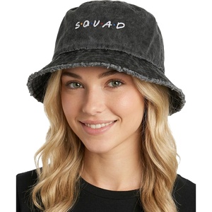 image:imageFunky Junque Embroidered Bridal Bucket Hat  Lightweight Cotton Bucket Hat with Sun Protection Beach Festival and Sun Reversible Bucket Hats for WomenSquad  Black