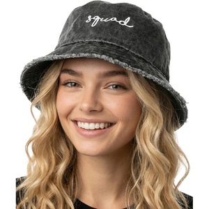 image:imageFunky Junque Embroidered Bridal Bucket Hat  Lightweight Cotton Bucket Hat with Sun Protection Beach Festival and Sun Reversible Bucket Hats for WomenSquad  Black