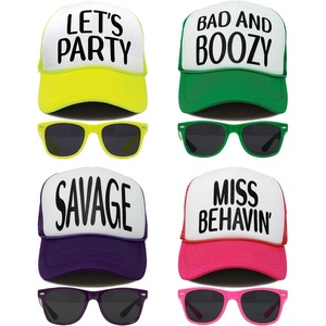 image:imageFunky Junque Funny Retro Foam Trucker Hat  Adult Humor Mesh Snapback for Bachelorette Girls Trip Weekend amp Birthday Gift4 Pk  Hat  Sunnies Set  Boozy Pack