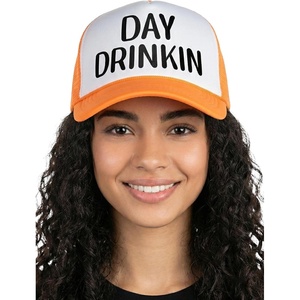 image:imageFunky Junque Funny Retro Foam Trucker Hat  Adult Humor Mesh Snapback for Bachelorette Girls Trip Weekend amp Birthday GiftDay Drinkin  Neon OrangeWhite