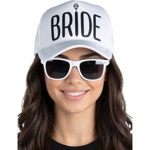 image:imageFunky Junque Funny Retro Foam Trucker Hat  Adult Humor Mesh Snapback for Bachelorette Girls Trip Weekend amp Birthday GiftHat  Sunnies Set  Bride White