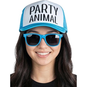 image:imageFunky Junque Funny Retro Foam Trucker Hat  Adult Humor Mesh Snapback for Bachelorette Girls Trip Weekend amp Birthday GiftHat  Sunnies Set  Party Animal Aqua