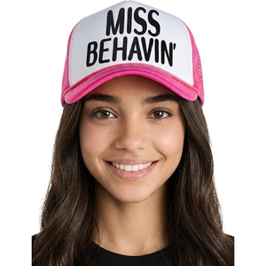 image:imageFunky Junque Funny Retro Foam Trucker Hat  Adult Humor Mesh Snapback for Bachelorette Girls Trip Weekend amp Birthday GiftMiss Behavin  Hot PinkWhite
