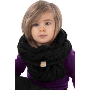 image:imageFunky Junque Girls Scarves 100 Acrylic Knit Kids Infinity Scarf Toddler Balaclava Neck Warmer Winter Circle GaiterBlack