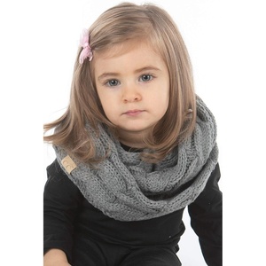 image:imageFunky Junque Girls Scarves 100 Acrylic Knit Kids Infinity Scarf Toddler Balaclava Neck Warmer Winter Circle GaiterHeather Grey