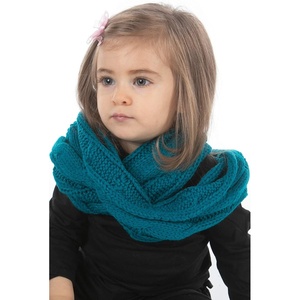 image:imageFunky Junque Girls Scarves 100 Acrylic Knit Kids Infinity Scarf Toddler Balaclava Neck Warmer Winter Circle GaiterTeal
