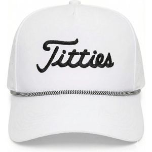 image:imageFunky Junque Golf Trucker Hat  Lightweight Golf Trucker Rope Hat with Adjustable Snapback Golf Course and Weekend Wear Funny Golf Hats for Men and WomenTitties  White