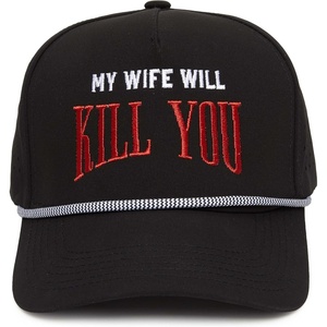 image:imageFunky Junque Golf Trucker Hat  Lightweight Golf Trucker Rope Hat with Adjustable Snapback Golf Course and Weekend Wear Funny Golf Hats for Men and WomenMy Wife Will Kill You  Black
