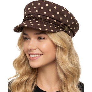 image:imageFunky Junque Greek Fisherman Newsboy Cap Cotton Captains Bakerboy Hat  Breathable cotton fisherman cap with flat round top for everyday style sun protection travel amp timeless looksPolka Dots  Brown