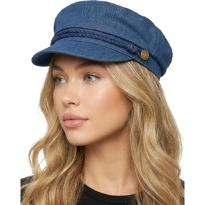 image:imageFunky Junque Greek Fisherman Newsboy Cap Cotton Captains Bakerboy Hat  Breathable cotton fisherman cap with flat round top for everyday style sun protection travel amp timeless looksDenim