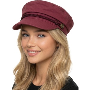 image:imageFunky Junque Greek Fisherman Newsboy Cap Cotton Captains Bakerboy Hat  Breathable cotton fisherman cap with flat round top for everyday style sun protection travel amp timeless looksBurgundy