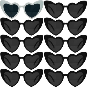 image:imageFunky Junque Heart Shaped Sunglasses Women Fashion Eyewear  Sturdy plastic heart shaped sunglasses with playful frames for bachelorette parties girls night out amp photos10 Pack  1 White  9 Black