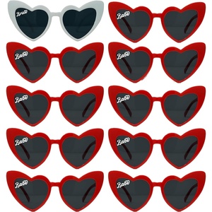image:imageFunky Junque Heart Shaped Sunglasses Women Fashion Eyewear  Sturdy plastic heart shaped sunglasses with playful frames for bachelorette parties girls night out amp photos10 Pack  1 White Bride  9 Red Babe