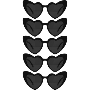 image:imageFunky Junque Heart Shaped Sunglasses Women Fashion Eyewear  Sturdy plastic heart shaped sunglasses with playful frames for bachelorette parties girls night out amp photos5 Pack  Black